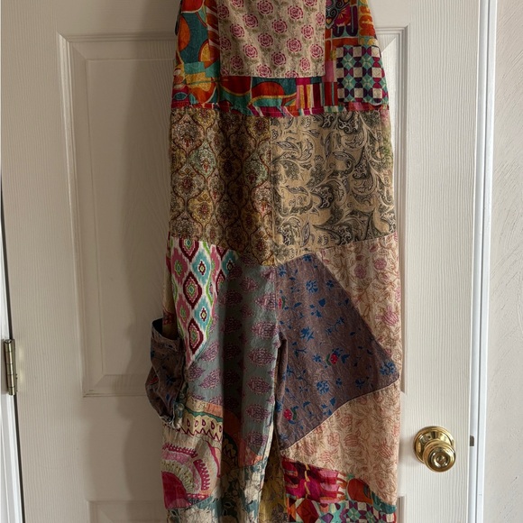 Colorful Boho Loose Patchwork Overalls - Picture 4 of 8